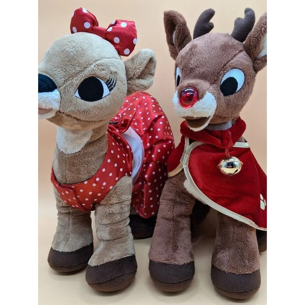 Build a Bear Rudolph The Red Nose Reindeer & Clarice Plush (No Sounds or Lights)